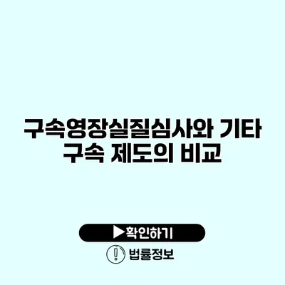 구속영장실질심사와 기타 구속 제도의 비교