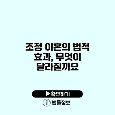 조정 이혼의 법적 효과, 무엇이 달라질까요? 조정 이혼의 법적 효과, 무엇이 달라질까요?